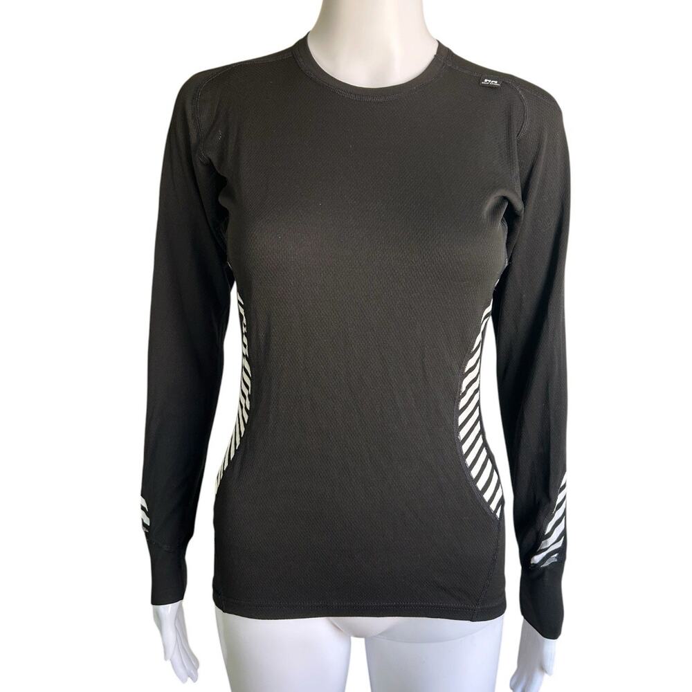 Helly Hansen Women’s HH LIFA Stripe Long Sleeve Base Layer Shirt M Black Ski